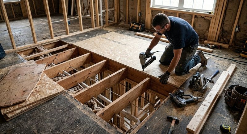 Plywood Subfloor Repair in Kansas City, KS